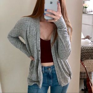 American Eagle Plush Grey Cardigan